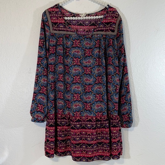 ONE CLOTHING Paisley Tunic Boho Dress Size Medium - Picture 2 of 5